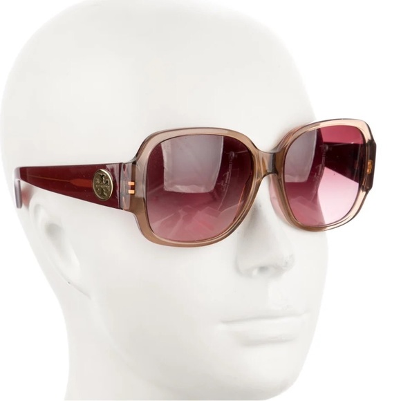 Tory Burch Burgundy Oversized Sunglasses with Case - Picture 1 of 5